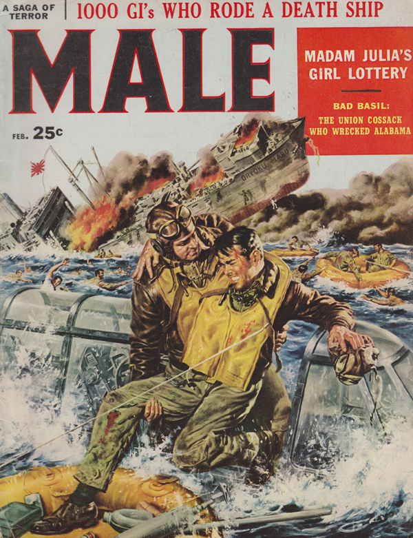 Male February 1958 magazine back issue Male magizine back copy 
