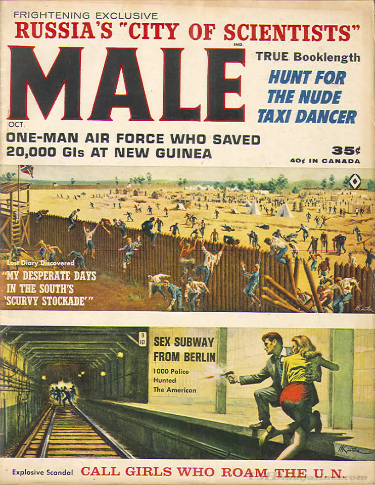 Male October 1963 magazine back issue Male magizine back copy 
