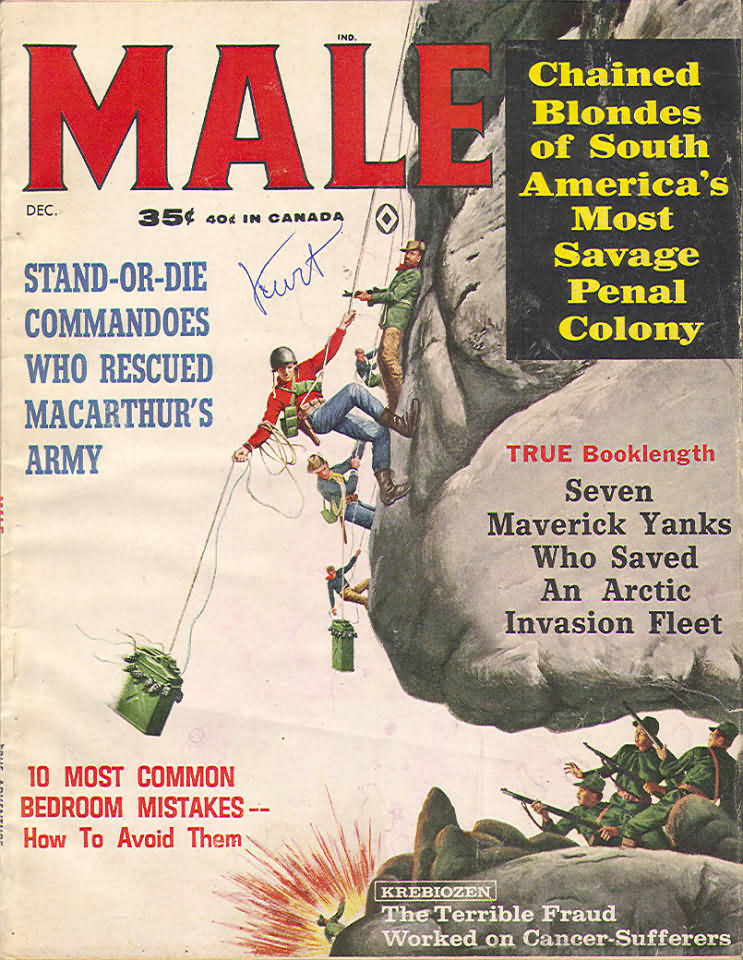 Male December 1963 magazine back issue Male magizine back copy 