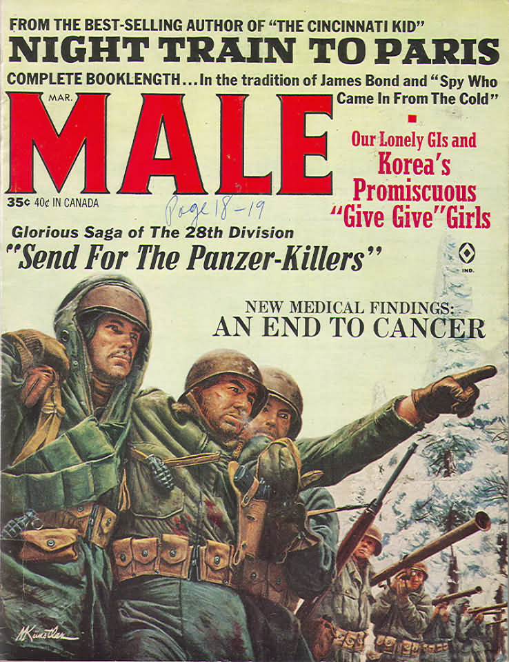 Male March 1965 magazine back issue Male magizine back copy 