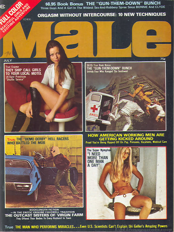 Male July 1974 magazine back issue Male magizine back copy 