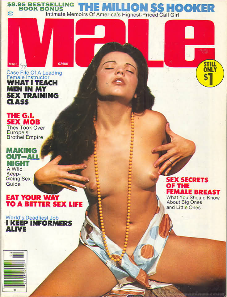 Male March 1977 magazine back issue Male magizine back copy 