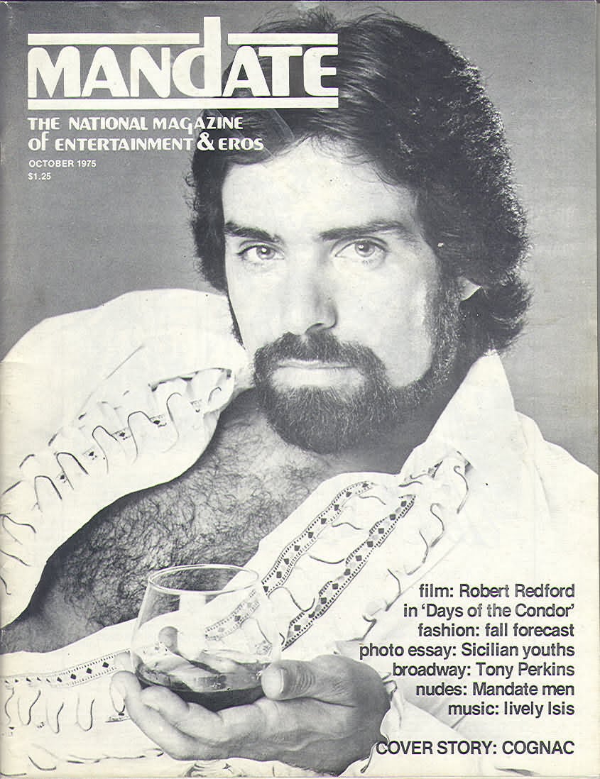 Mandate October 1975 magazine back issue Mandate magizine back copy Mandate October 1975 Gay Adult Magazine Back Issue Published by the Mavety Publishing Group in the USA since 1975. Film: Robert Redford In Days Of The Condor.