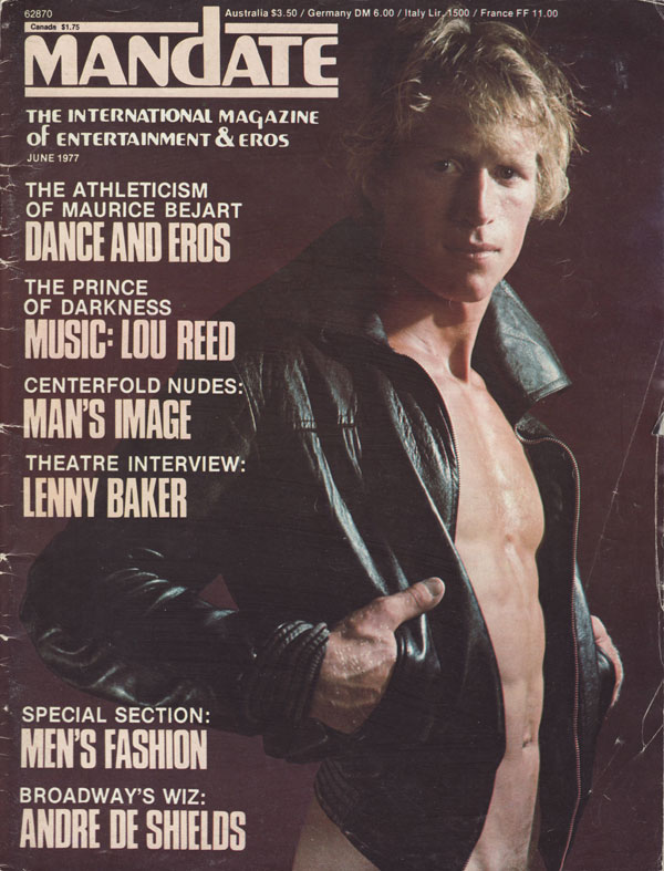 Mandate June 1977 magazine back issue Mandate magizine back copy Maurice bejart lou reed prince of darkness nudes lenny baker mens fashion andre de shields internati