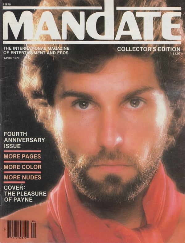 Mandate April 1979 magazine back issue Mandate magizine back copy collector's edition  the pleasure of payne nude men alan alda hot trash quentin crisp exterior decor