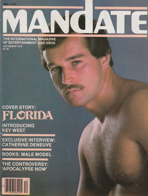 Mandate December 1979 magazine back issue Mandate magizine back copy florida key west catherine deneuve male modele aocalypse now controversy male nude models homosexual