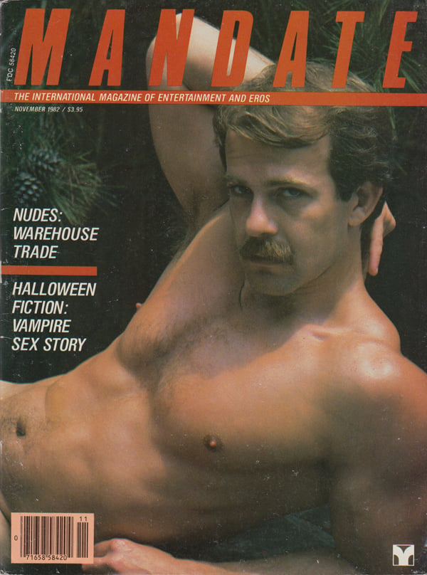 Mandate November 1982 magazine back issue Mandate magizine back copy nudes warehouse trade halloween fiction vampire sex story gay nude male men flesh painter charleston