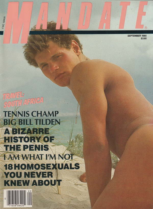 Mandate September 1985 magazine back issue Mandate magizine back copy travel south africa tennis champ big bill tilden a bizarre history of the penis i am what i'm not 18