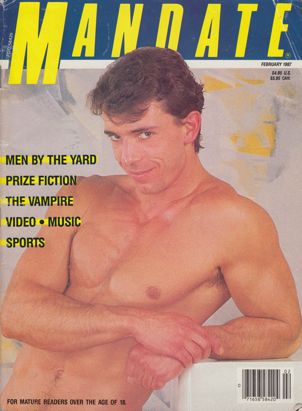 Mandate February 1987 magazine back issue Mandate magizine back copy men by the yard prize fiction the wampire video nmusic sports nudes hunky says relaz gay games san f