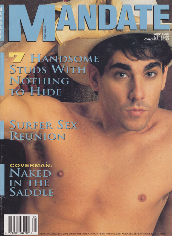 Mandate May 1995 magazine back issue Mandate magizine back copy mandate porn magazine 1995 issues hot handsome gay studs explicit erotic spreads huge cock shots sur