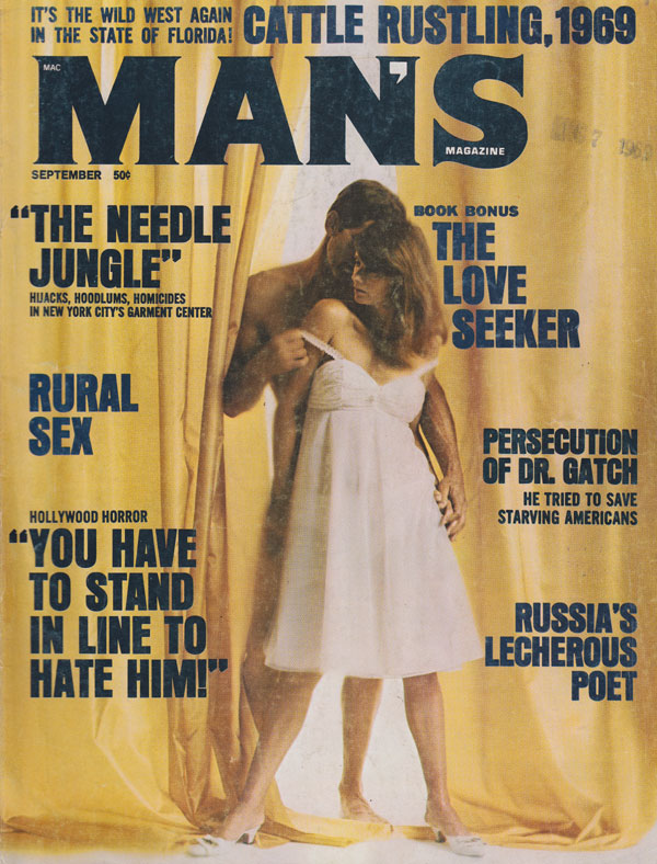 Man's Magazine September 1969 magazine back issue Man's Magazine magizine back copy man's magazine back issues 1969 rural sex hot sexy 60s porn pictorials book bonuses hollywood horror