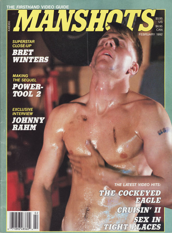 Manshots February 1992 magazine back issue ManShots magizine back copy bret winters power tool 2 johnny rahm cockeyed egal crusin ii sex in tight places axel garret men wh