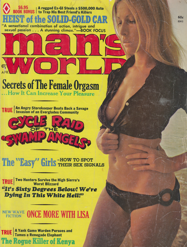Man's World April 1972 magazine back issue Man's World magizine back copy Man's World April 1972 Adult Mens Magazine Back Issue Published for a Real Mans Needs. Heist of the Solid-Gold Car.