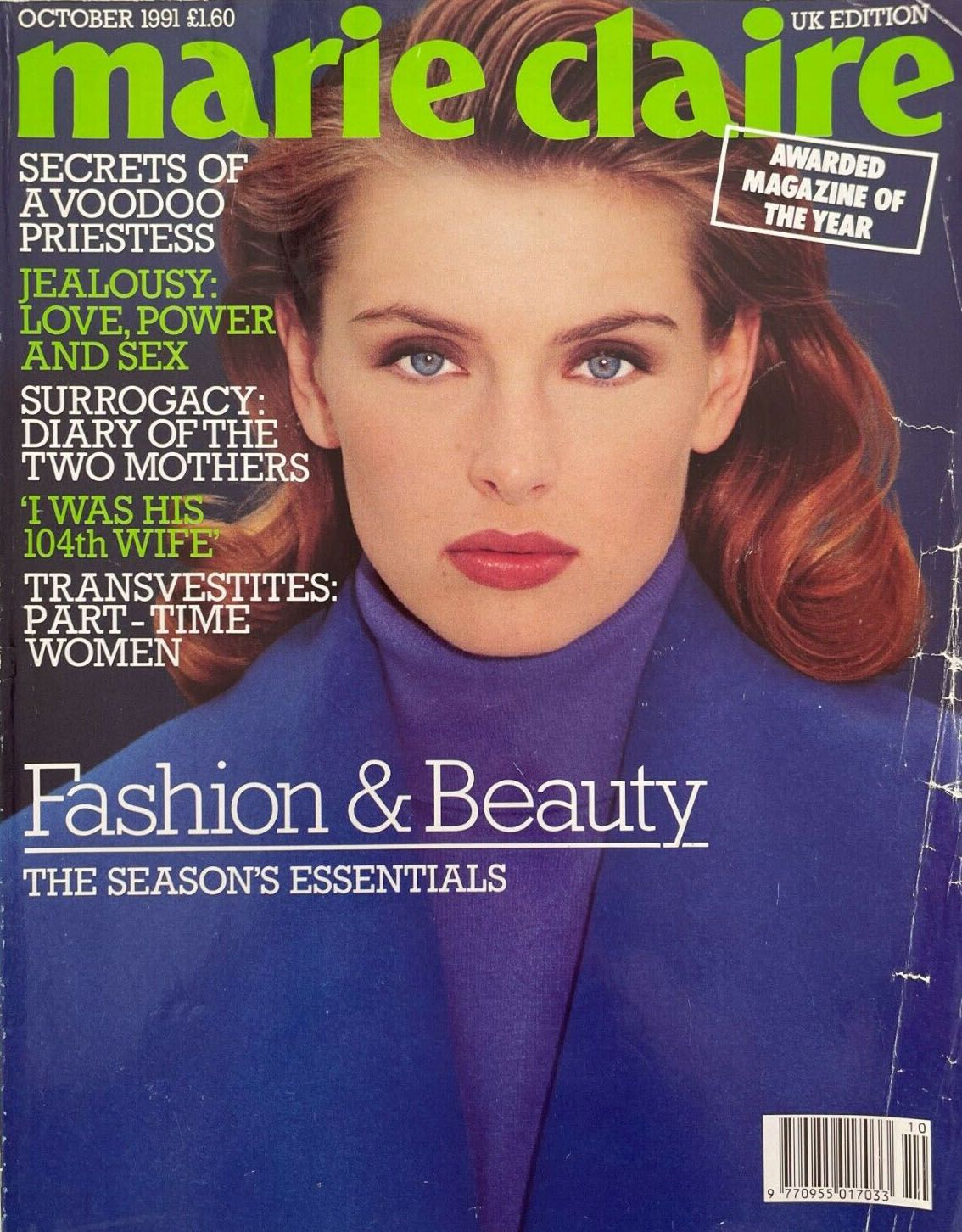 Marie Claire October 1991, , Secrets Of A Voodoo Priestess Magazi