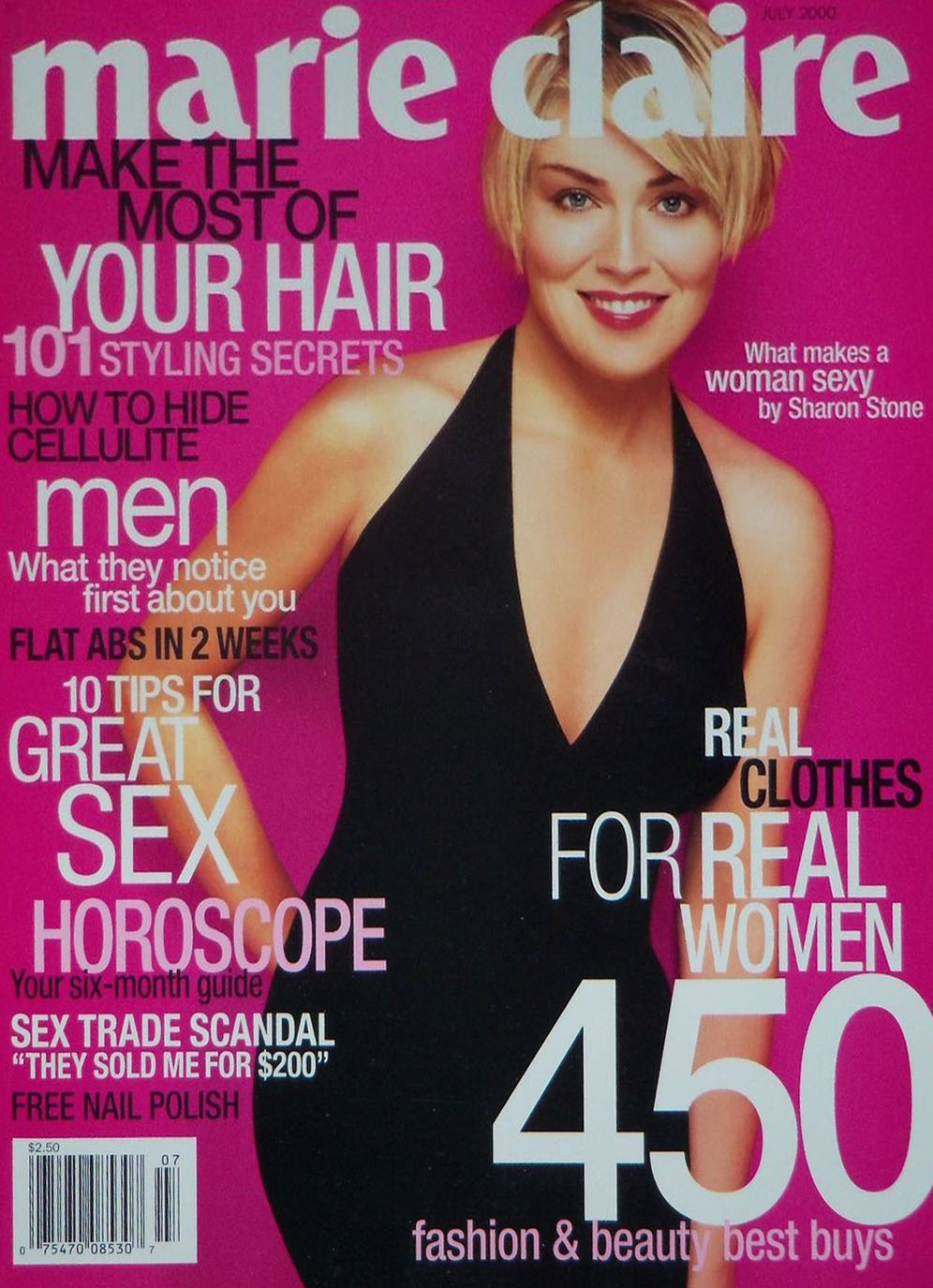 Marie Claire July 2000 What Makes A Woman Sexy By Sharon Stone