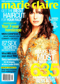 Sandra Bullock magazine cover appearance Marie Claire May 2002
