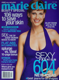 Hilary Swank magazine cover appearance Marie Claire July 2002