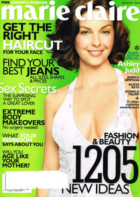 Ashley Judd magazine cover appearance Marie Claire August 2004