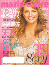 Mischa Barton magazine cover appearance Marie Claire January 2005