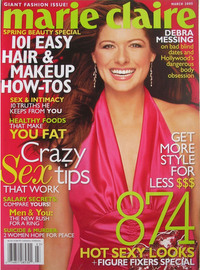 Debra Messing magazine cover appearance Marie Claire March 2005