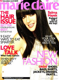Salma Hayek magazine cover appearance Marie Claire May 2007