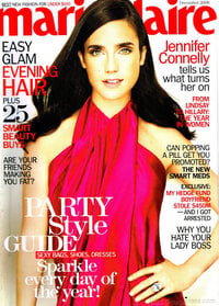 Jennifer Connelly magazine cover appearance Marie Claire December 2008