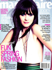 Zooey Deschanel magazine cover appearance Marie Claire May 2012