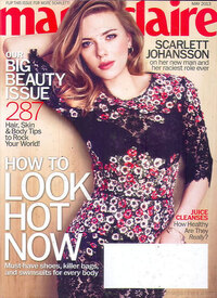 Scarlett Johansson magazine cover appearance Marie Claire May 2013