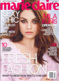 Mila Kunis magazine cover appearance Marie Claire July 2014
