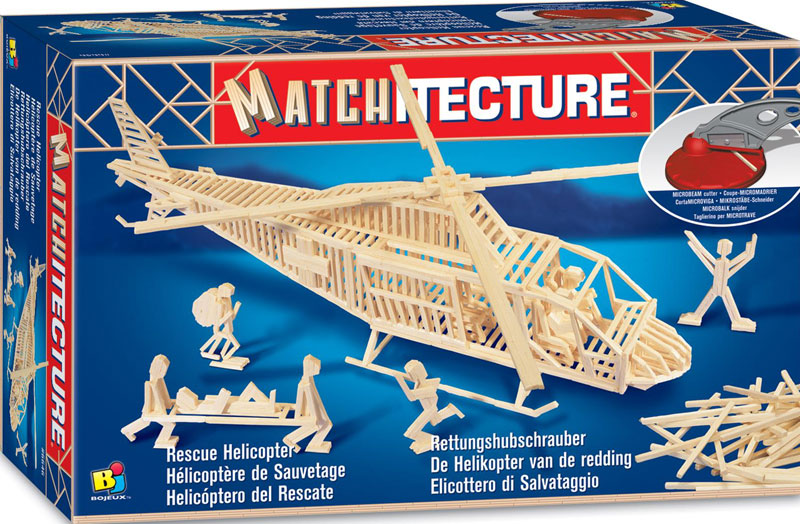 rescue helicopter three dimensional jigsaw puzzle replica matchstick puzzle matchitecture bojeux rescue-helicopter-matchstick-puzzle