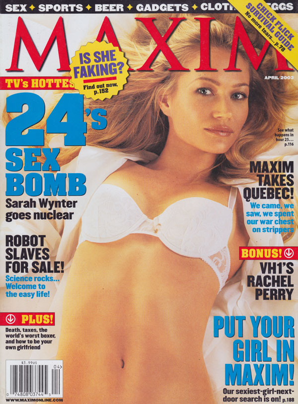 Maxim # 64 - April 2003 magazine back issue Maxim magizine back copy maxim magazine military special 2003 maxim takes quebec sarah wynter cover girl sexy spreads sports 
