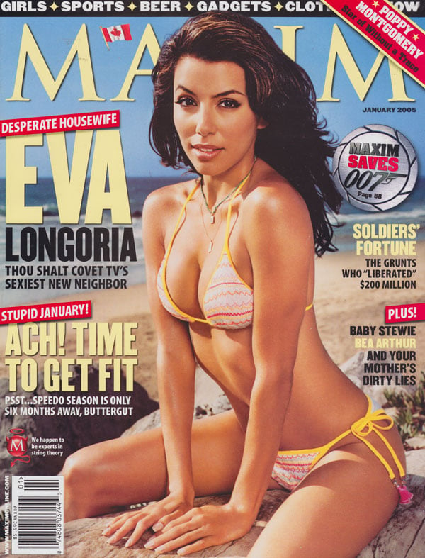 Maxim # 85, January 2005 magazine back issue Maxim magizine back copy back issues of maxim magazine 2005 eva longoria covergirl girls sports beer sex advice hottest celeb