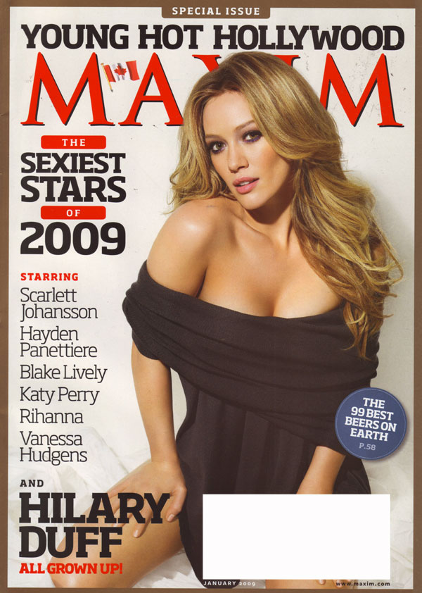 Maxim # 133 - January 2009 magazine back issue Maxim magizine back copy maxim magazine 2009 issues hilary duff sexy pictures celebrity interviews sexiest stars of 2009 beer