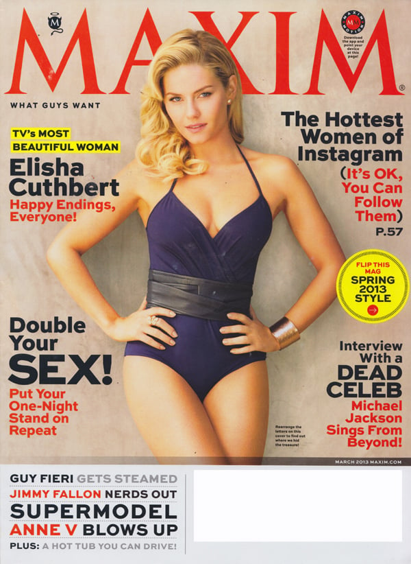 Maxim # 181, March 2013 magazine back issue Maxim magizine back copy Jimmy Fallon. Elisha Cuthbert, Hottest Women of Instagram,Double Your Sex,Guy Fieri Gets Steamed