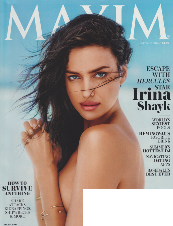 Maxim # 195, July/August 2014 magazine back issue Maxim magizine back copy 