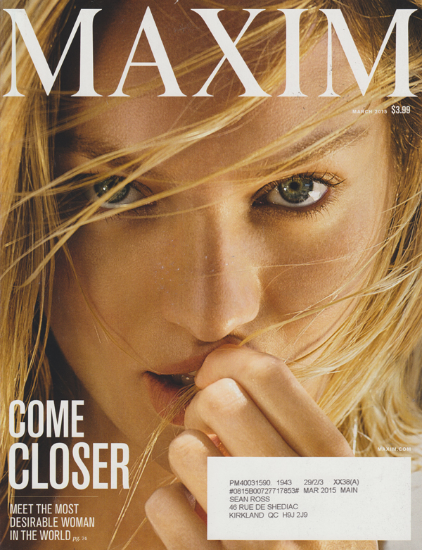 Maxim # 201, March 2015 magazine back issue Maxim magizine back copy 