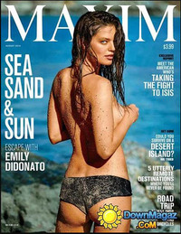 Maxim August 2015 magazine back issue cover image