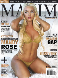 Mandy Rose magazine cover appearance Maxim Australia # 99, October 2019