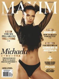 Kia magazine cover appearance Maxim Australia # 105, April 2020