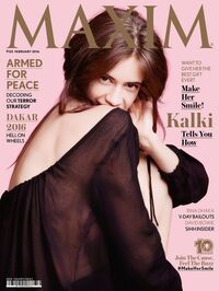Maxim India February 2016 magazine back issue cover image