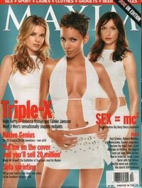 Famke Janssen magazine cover appearance Maxim UK October 2000
