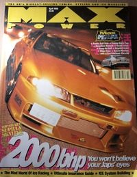 Max Power April 1998 magazine back issue cover image
