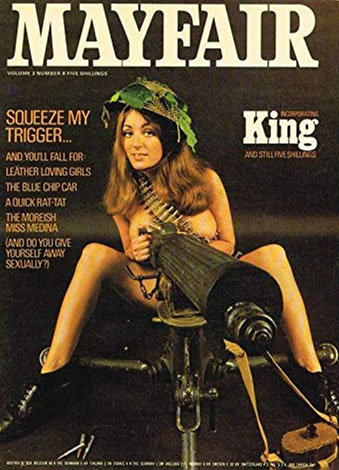Mayfair Vol. 3 # 8 magazine back issue Mayfair magizine back copy Mayfair Vol. 3 # 8 Vintage Adult Magazine Back Issue Published by Paul Raymond Publishing Group. Squeeze My Trigger...And You'll Fall For: Leather Loving Girls.
