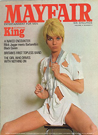 Mayfair Vol. 4 # 2 magazine back issue Mayfair magizine back copy Mayfair Vol. 4 # 2 Vintage Adult Magazine Back Issue Published by Paul Raymond Publishing Group. A Naked Encounter: Mick Jagger Meets Barbarella's Black Queen.