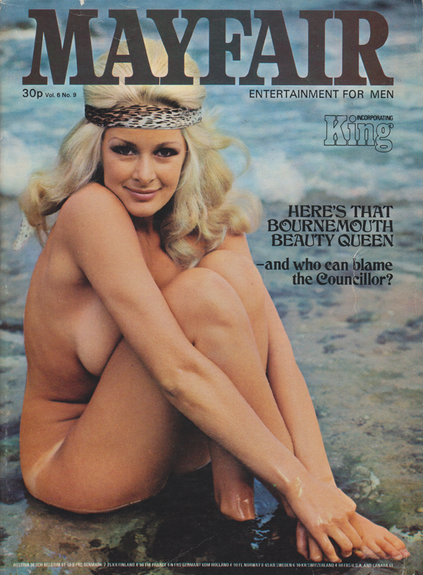 Mayfair Vol. 6 # 9 magazine back issue Mayfair magizine back copy Mayfair Vol. 6 # 9 Adult Magazine Vintage Back Issue Published by Paul Raymond Publishing Group. Covergirl & Centerfold Penny Mallett Photographed by Ed Alexander.