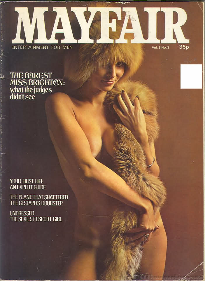 Mayfair Vol. 9 # 3 magazine back issue Mayfair magizine back copy Mayfair Vol. 9 # 3 Adult Magazine Vintage Back Issue Published by Paul Raymond Publishing Group. The Barest Miss Brighton: Centerfold Penny Priestly Nude.