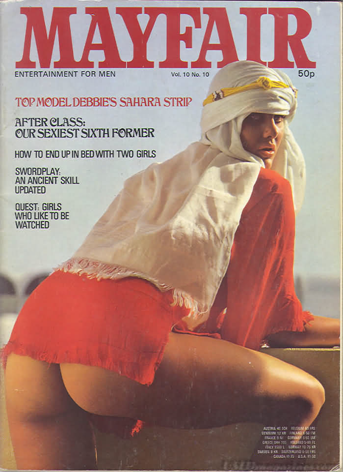Mayfair Vol. 10 # 10 magazine back issue Mayfair magizine back copy Mayfair Vol. 10 # 10 Adult Magazine Vintage Back Issue Published by Paul Raymond Publishing Group. Top Model Debbie's Sahara Strip.