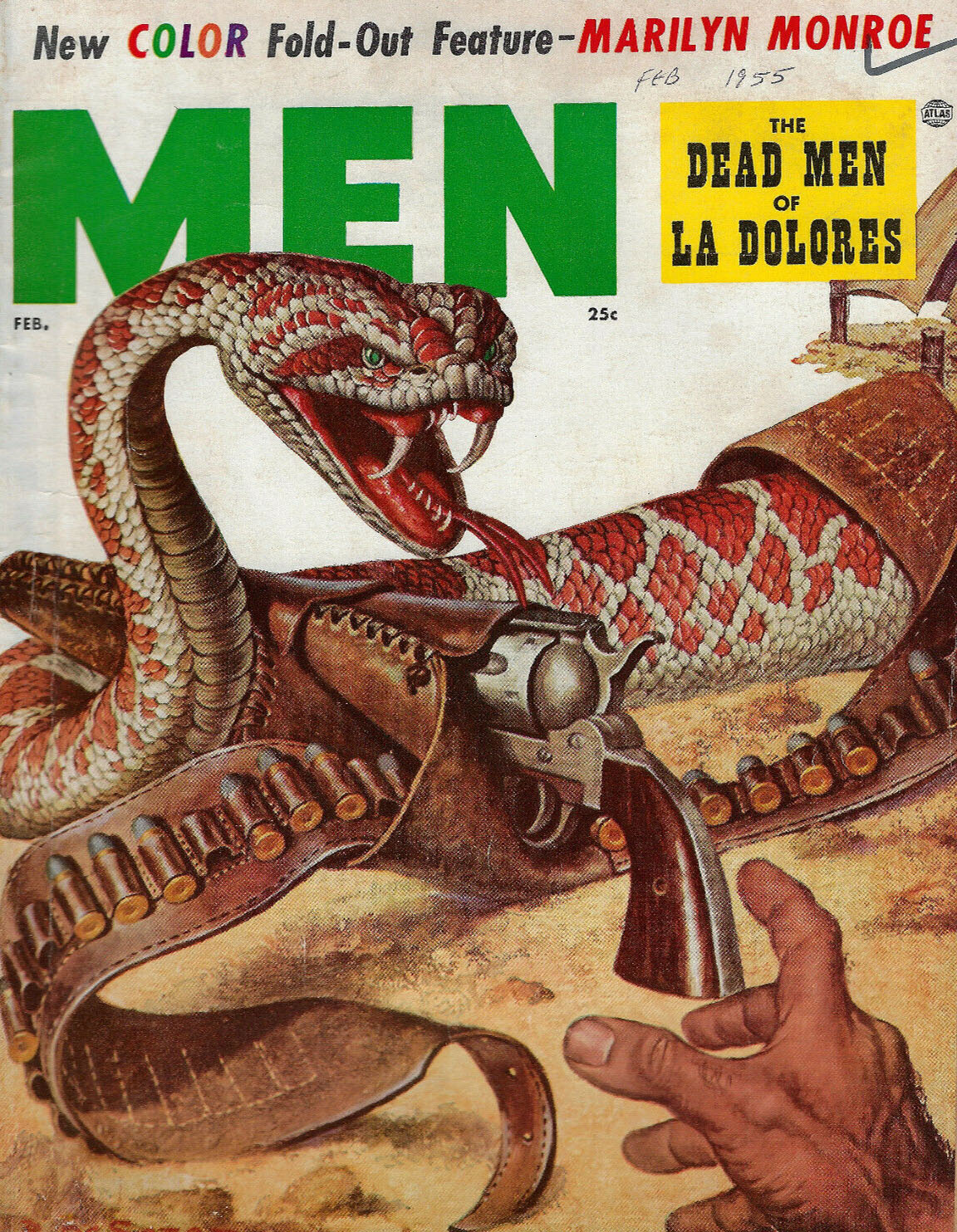 Men February 1955 magazine back issue Men magizine back copy 