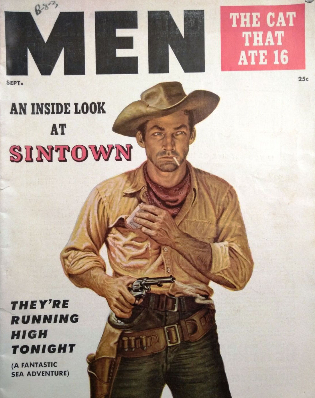 Men September 1955 magazine back issue Men magizine back copy 