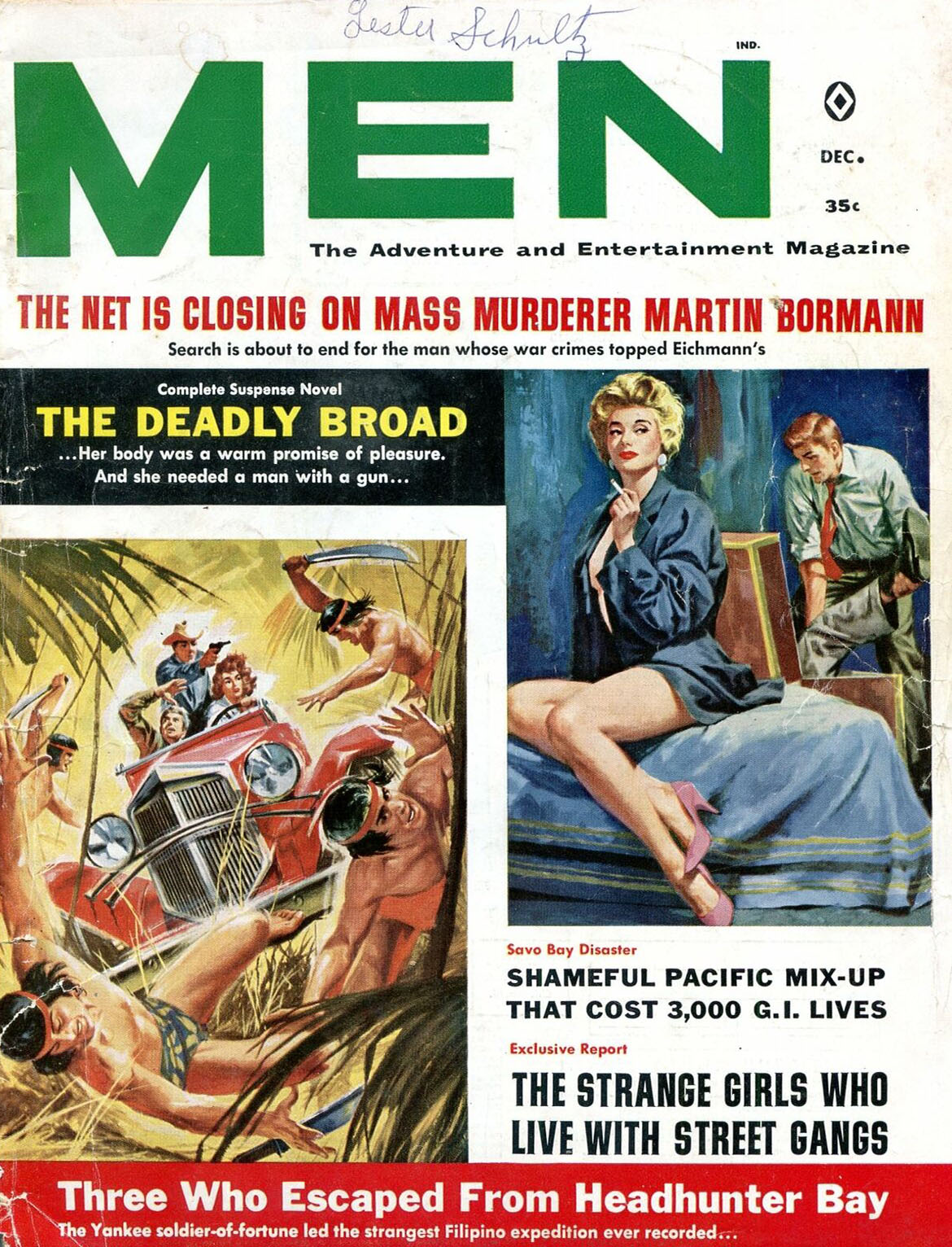 Men December 1960 magazine back issue Men magizine back copy 